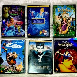 Six Disney movies in excellent, like-new condition.